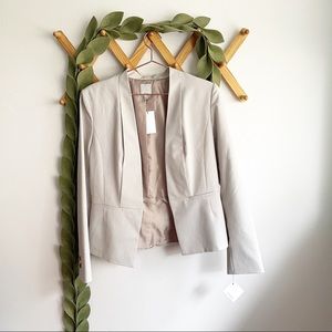 Halogen Beige Striped Peplum Blazer